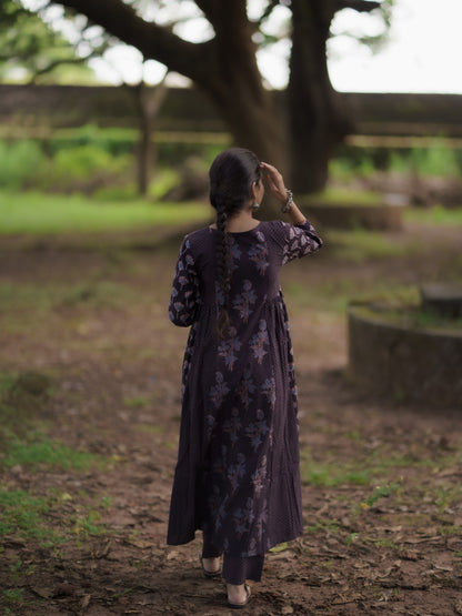 Kaaya Black Ajrakh Kalidaar Set