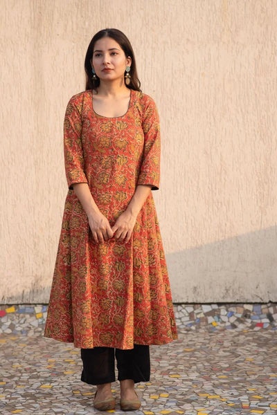 Ishq Pumpkin Spice Kalidaar Kurta