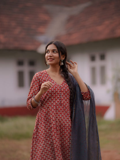 Maya Madder Red Bagru Co-ord Set