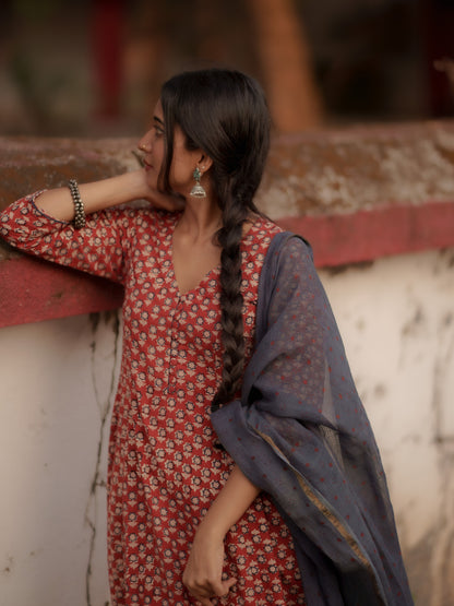 Maya Madder Red Bagru Co-ord Set