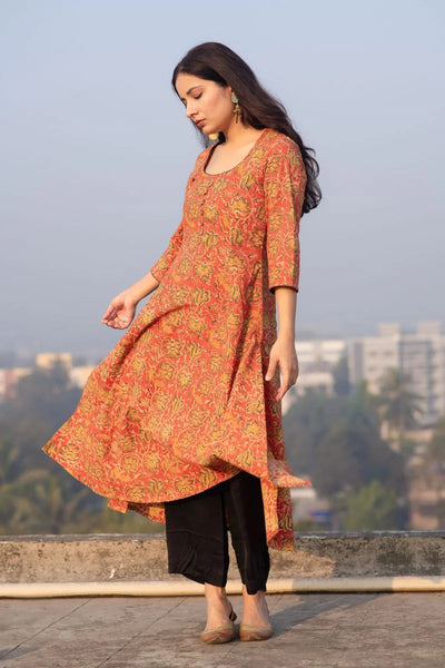 Ishq Pumpkin Spice Kalidaar Kurta