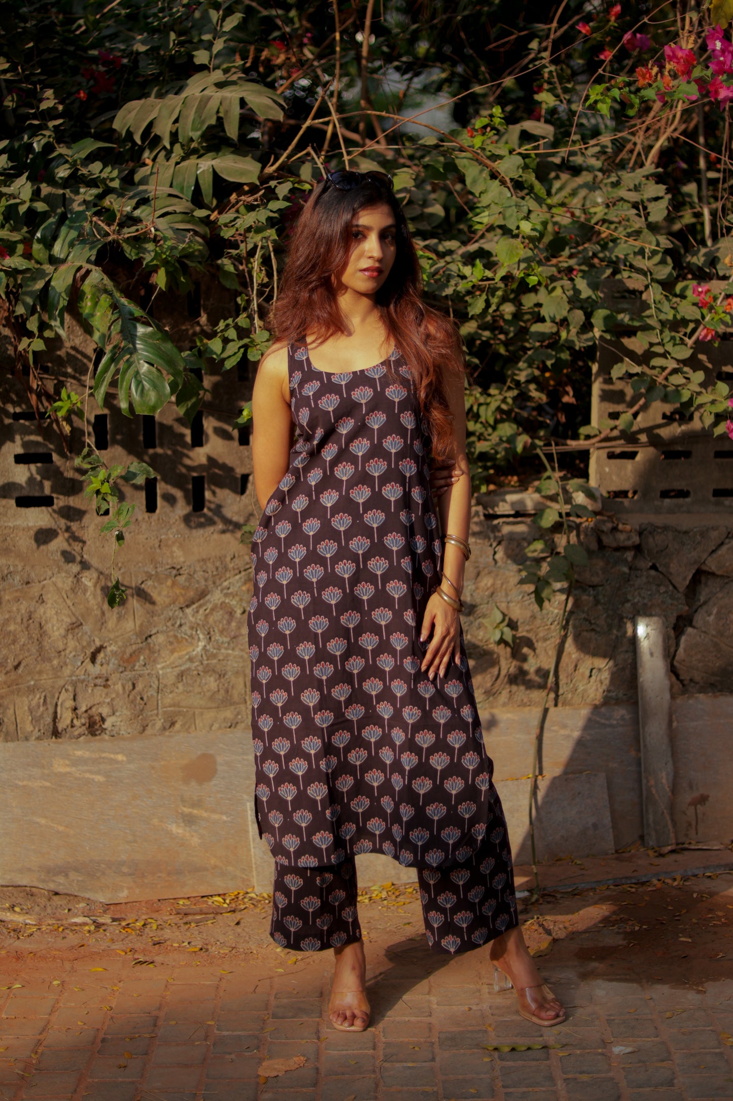 Saaya Black Ajrakh Co-ord Set