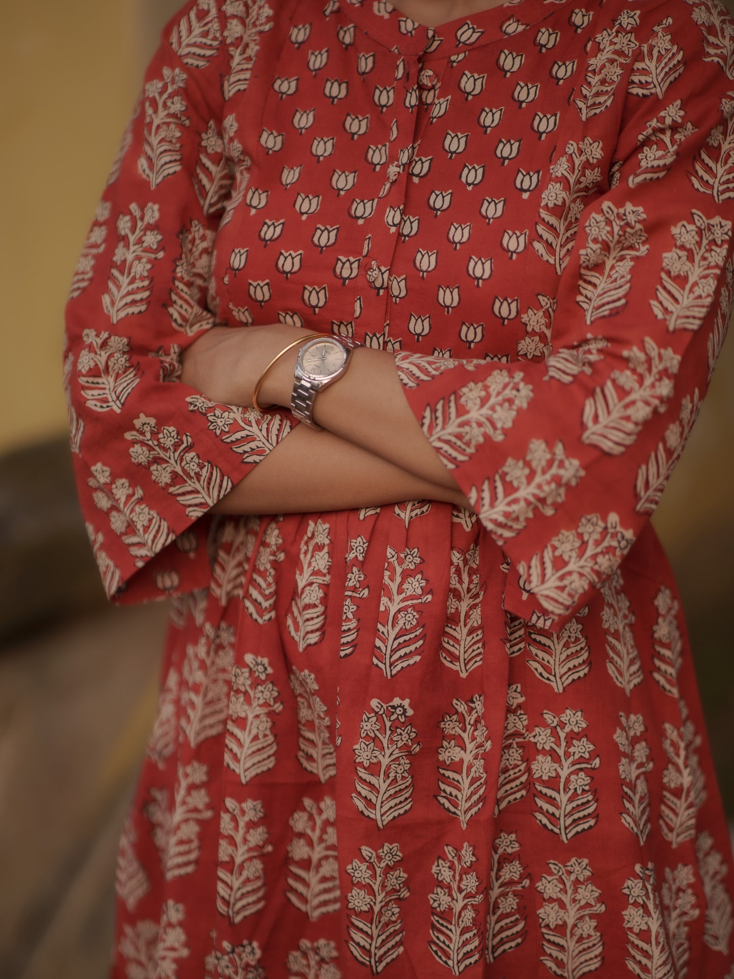 Taamara Madder Red Bagru Kurta