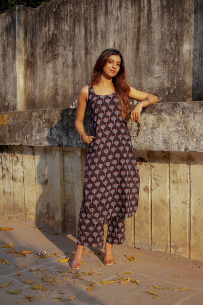 Saaya Black Ajrakh Co-ord Set