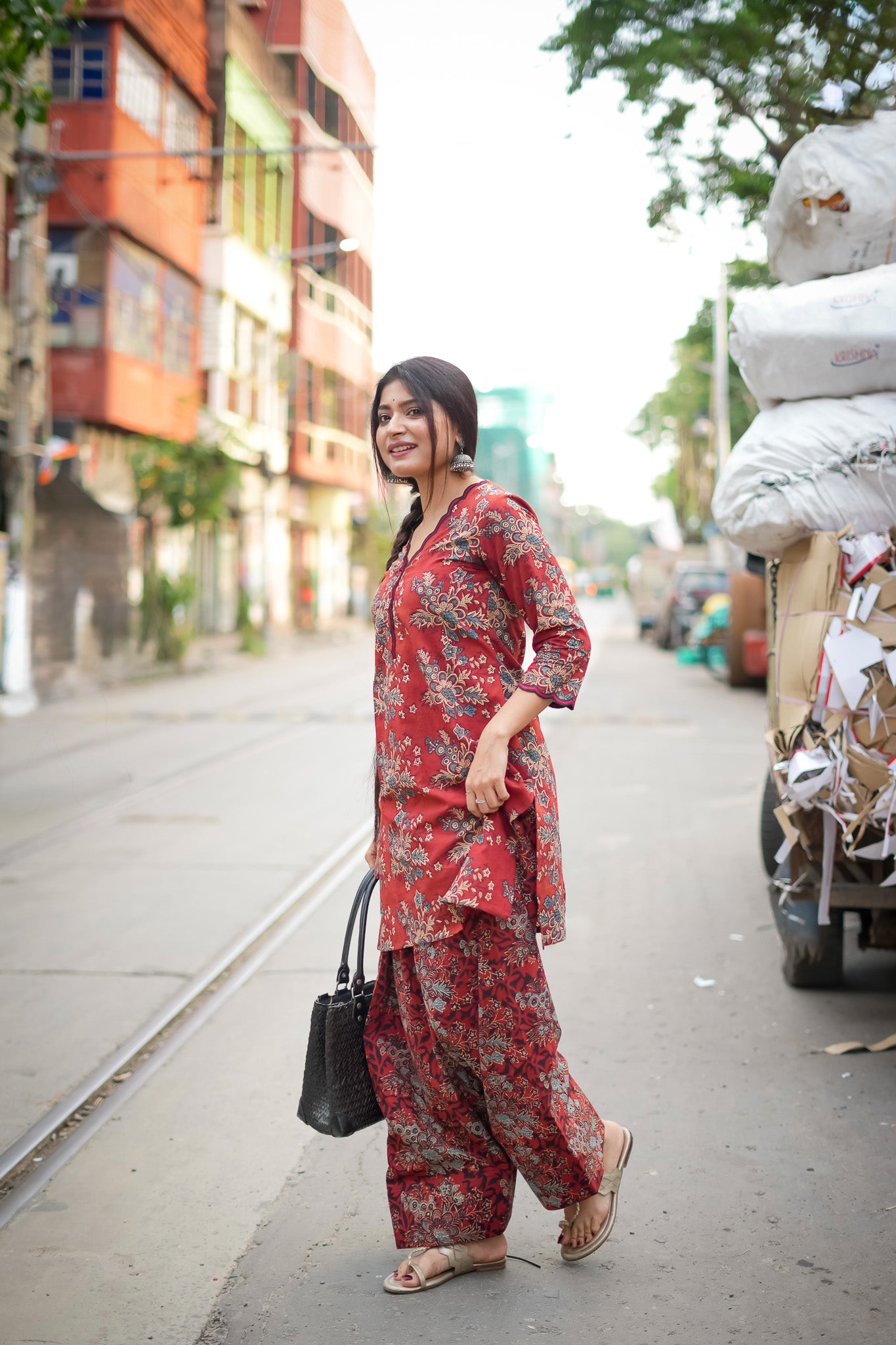 Mann Madder Ajrakh Farsi Salwar Set
