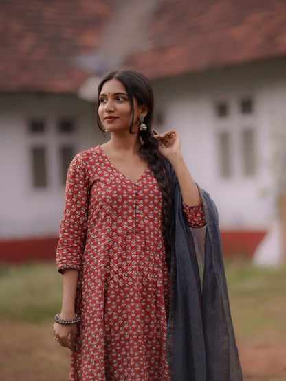 Maya Madder Red Bagru Co-ord Set