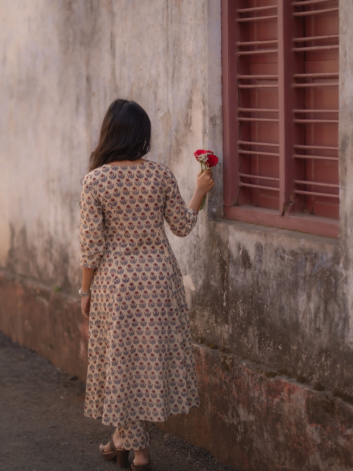 Maya Beige Bagru Co-ord Set