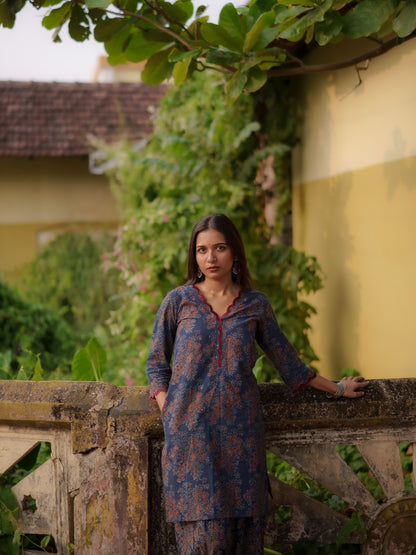Mann Indigo Ajrakh Farsi Salwar Set