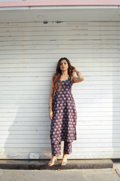 Saaya Black Ajrakh Co-ord Set