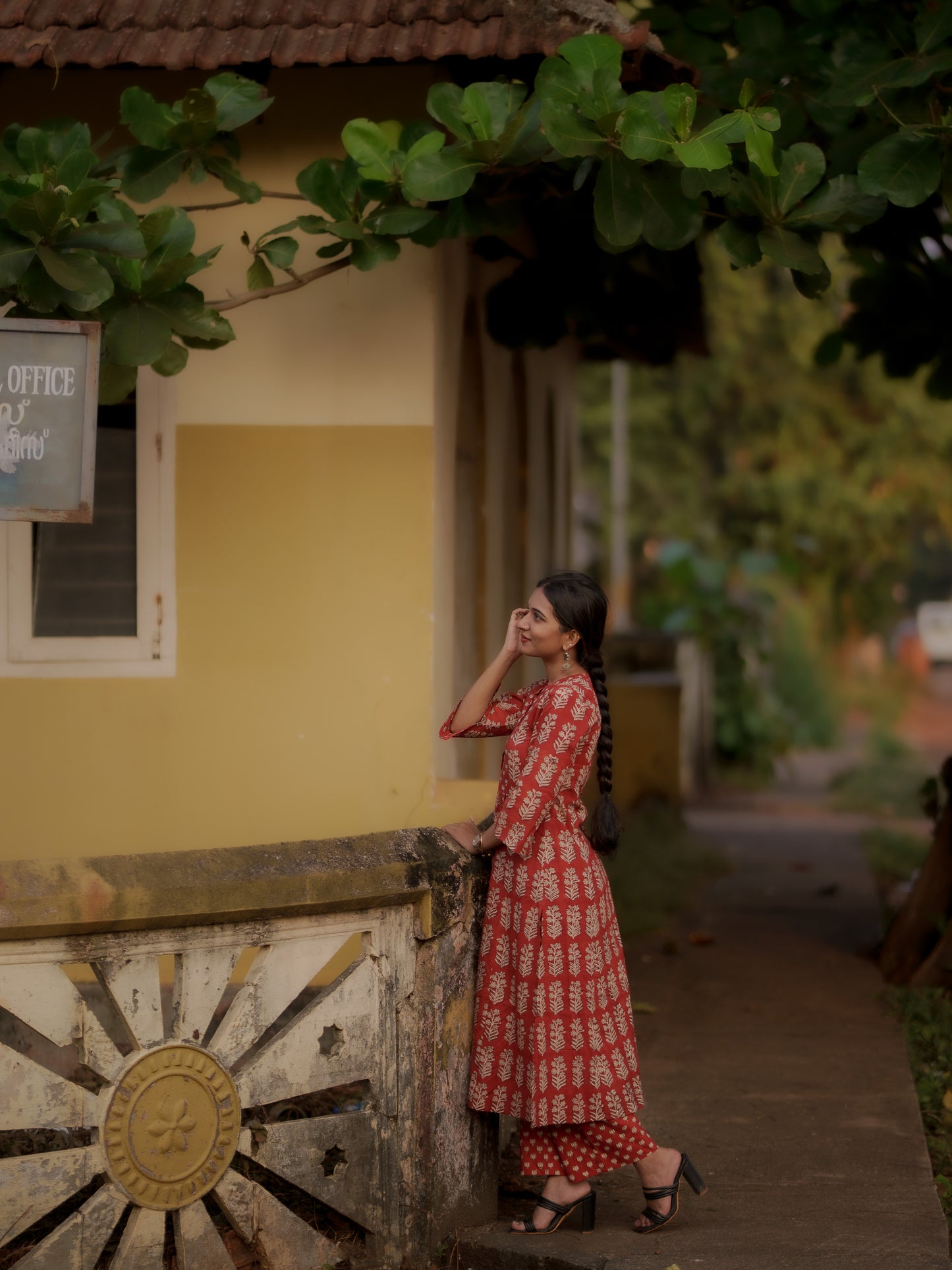 Taamara Madder Red Bagru Kurta