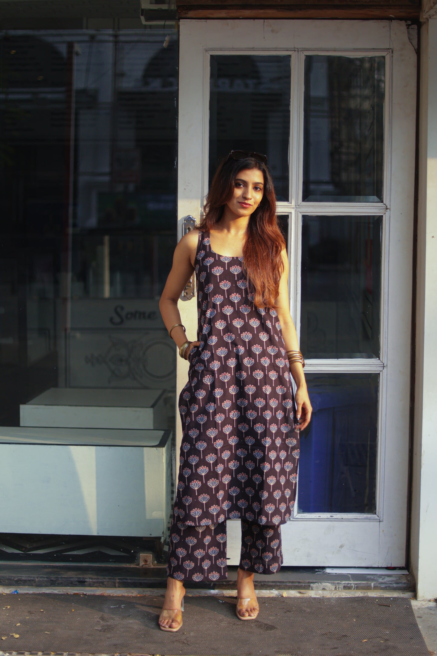 Saaya Black Ajrakh Co-ord Set