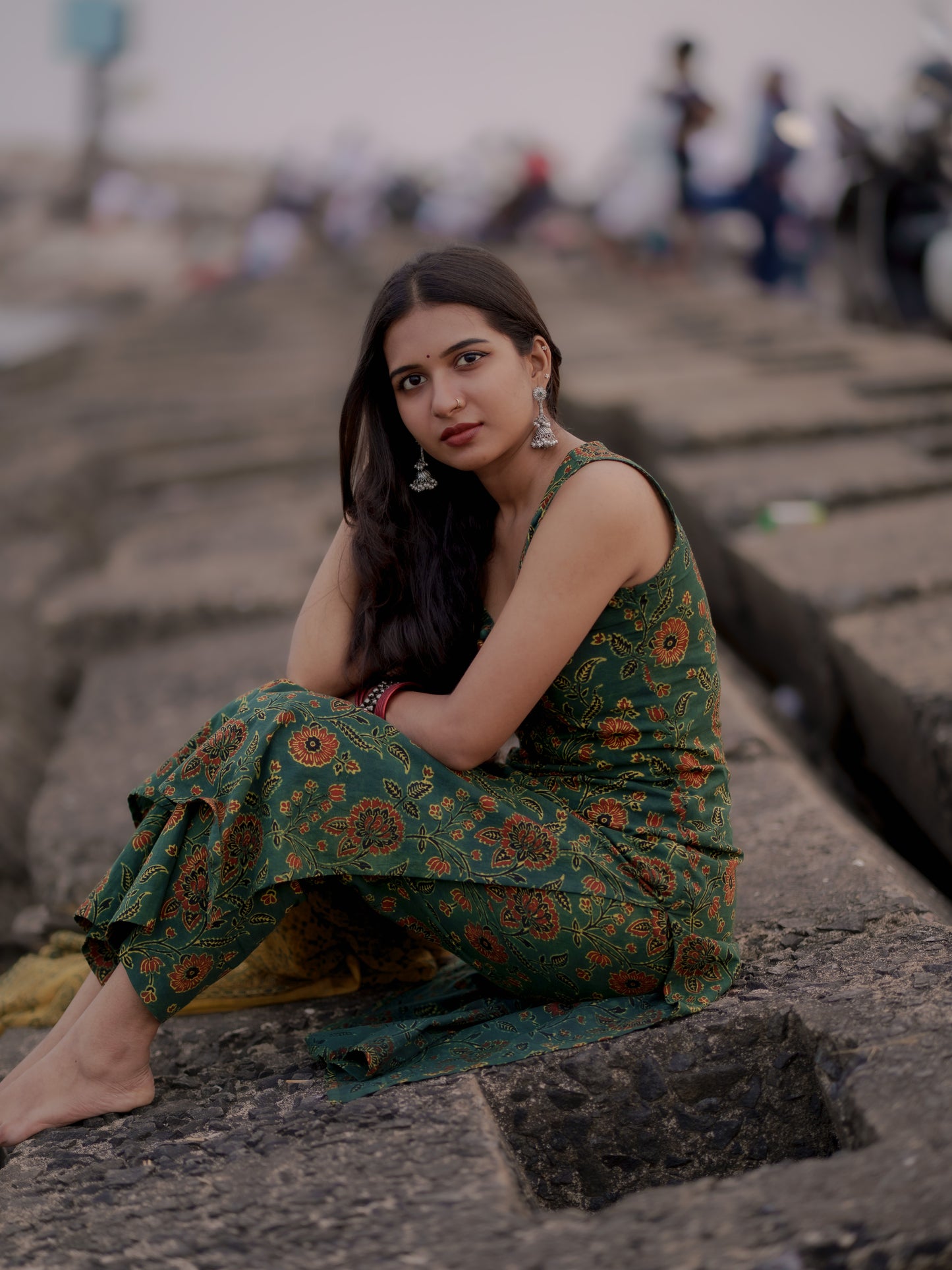 Varnam Hara Ajrakh Co-ord Set