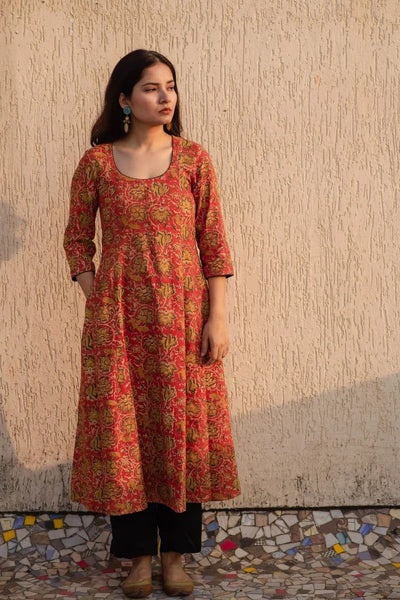 Ishq Pumpkin Spice Kalidaar Kurta