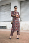 Aaraam Kala Ajrakh Kurta Pant Set