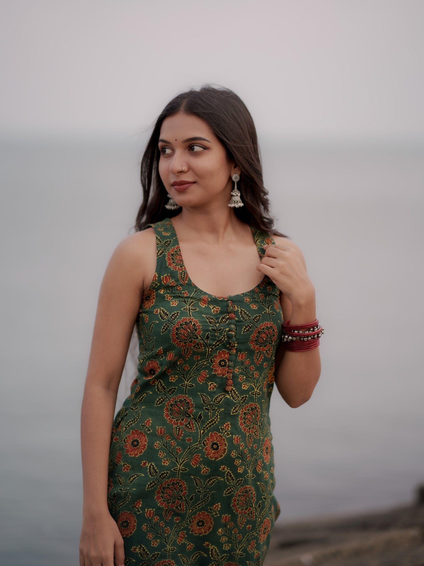 Varnam Hara Ajrakh Co-ord Set