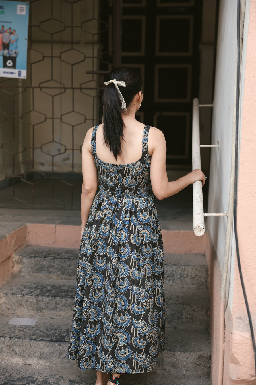 Zanzibar Grey Ajrakh Dress