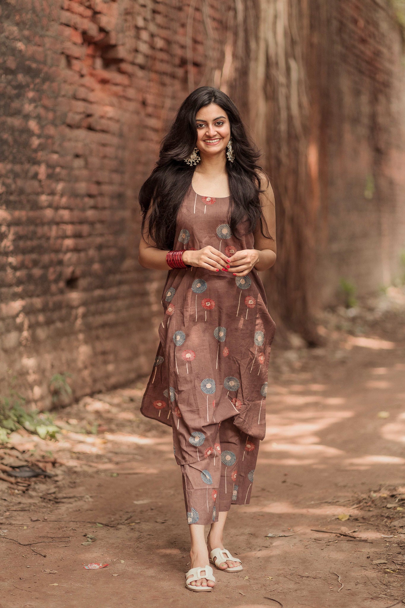 Saaya Brown Ajrakh Co-ord Set
