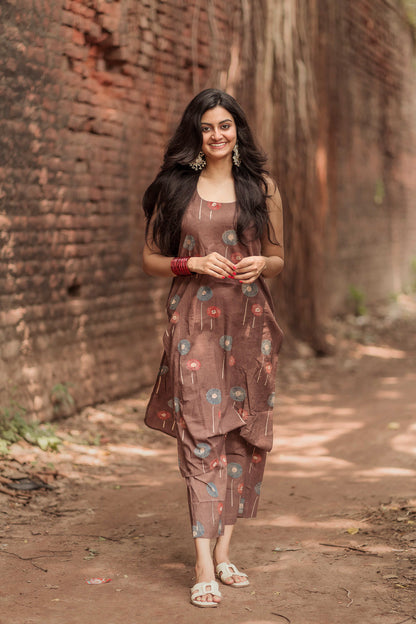 Saaya Brown Ajrakh Co-ord Set