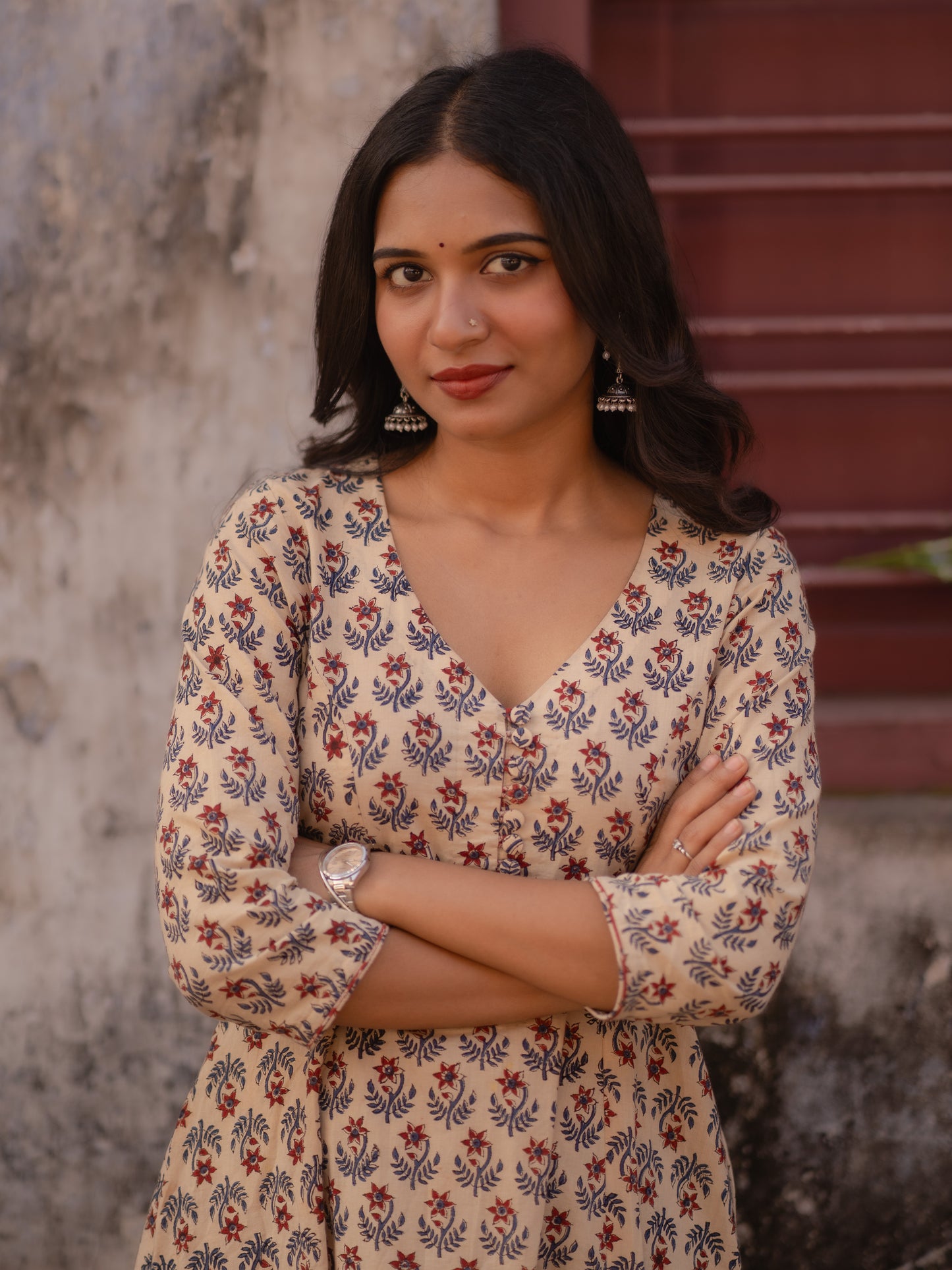 Maya Beige Bagru Co-ord Set