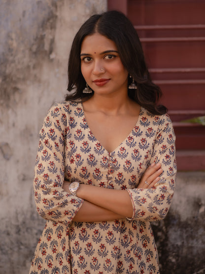 Maya Beige Bagru Co-ord Set