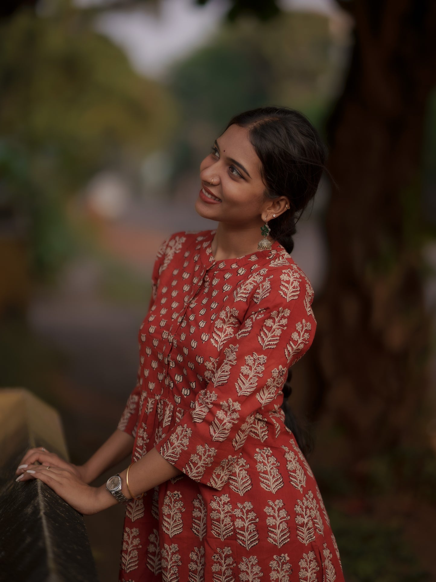 Taamara Madder Red Bagru Kurta