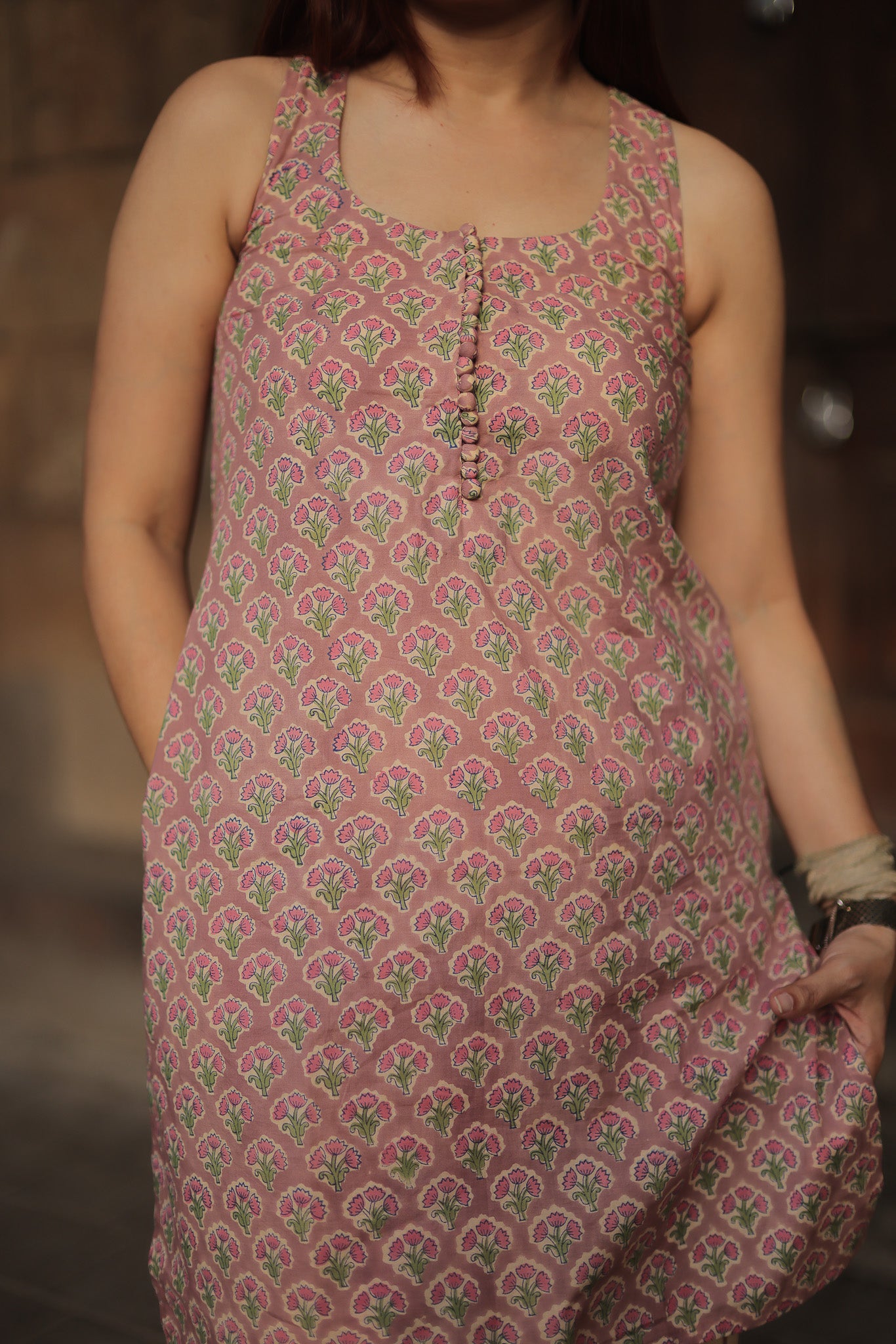 Hriday Dusty Pink Sanganeri Farsi Salwar Set
