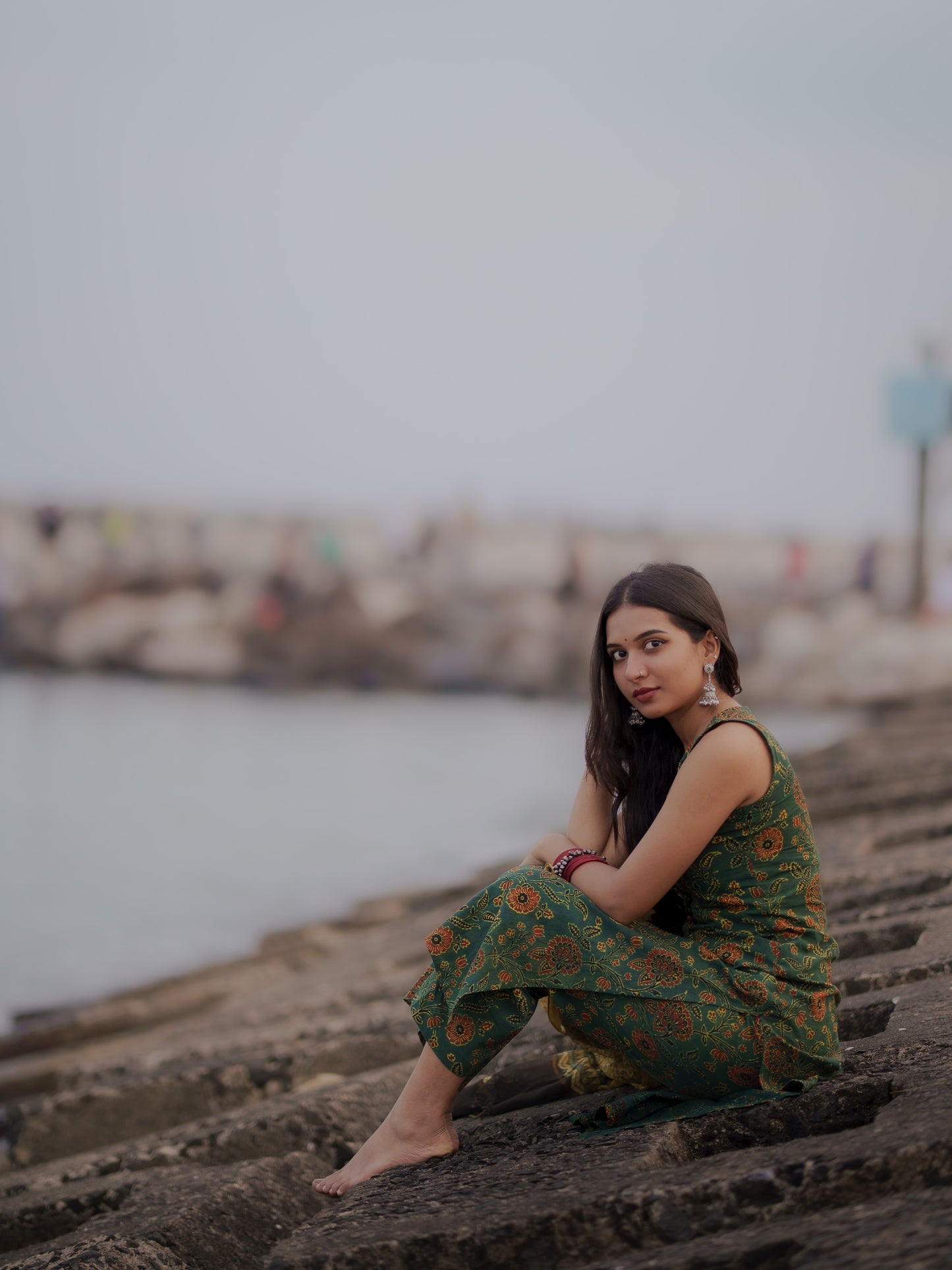 Varnam Hara Ajrakh Co-ord Set