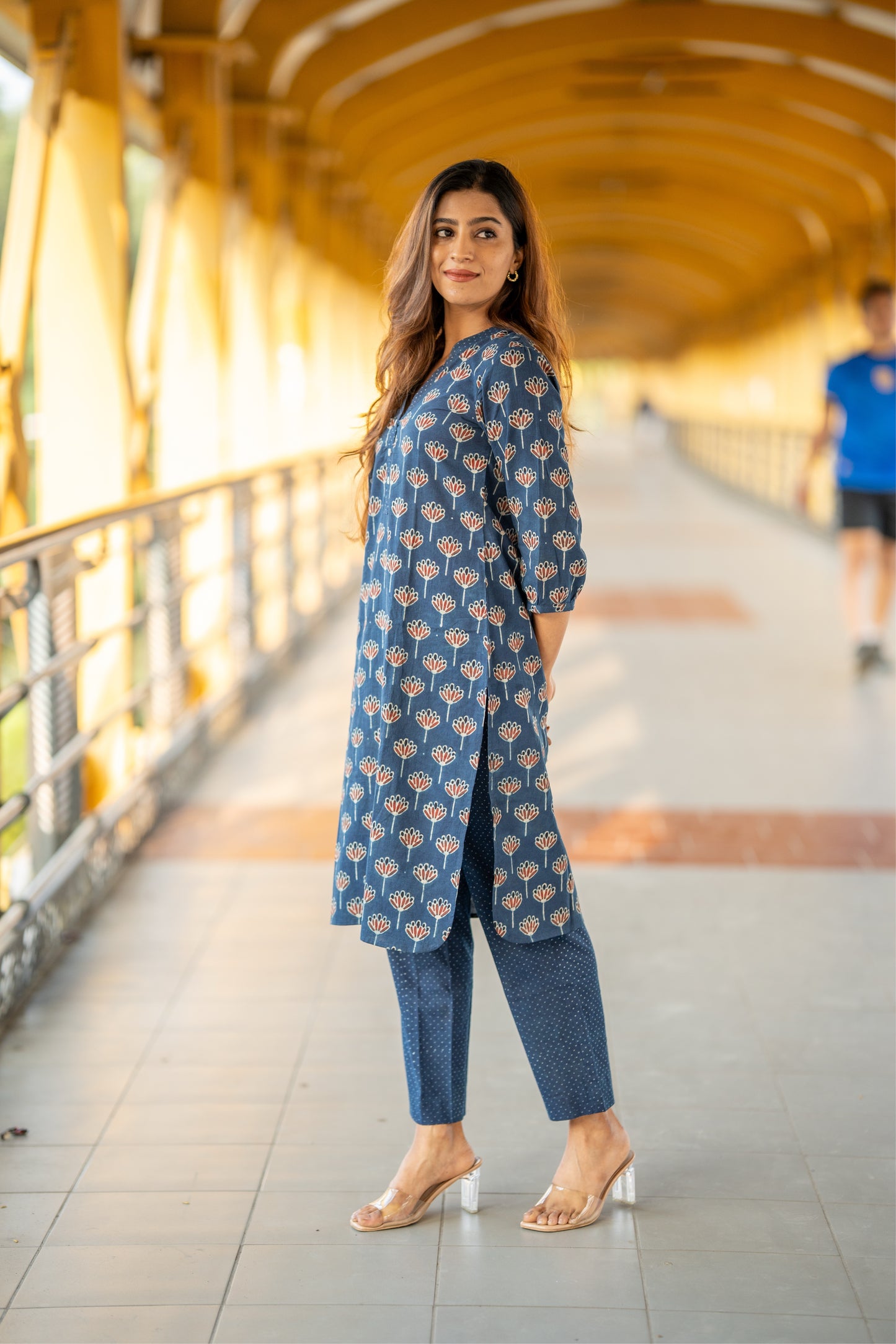Haya Indigo Ajrakh Kurta Pant Set