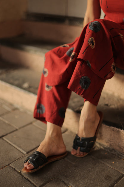 Laya Madder Red Ajrakh Co-ord Set