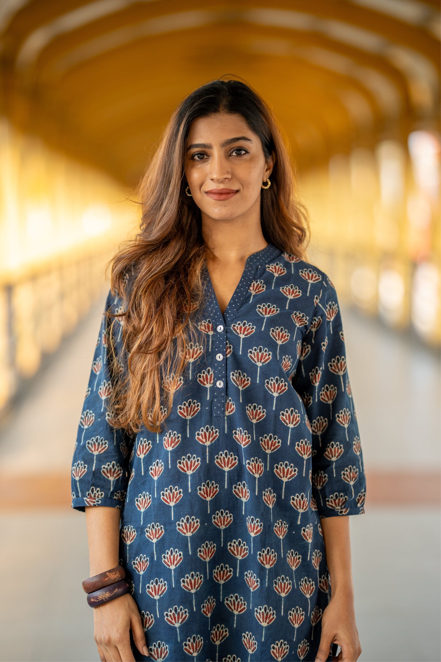Haya Indigo Ajrakh Kurta Pant Set