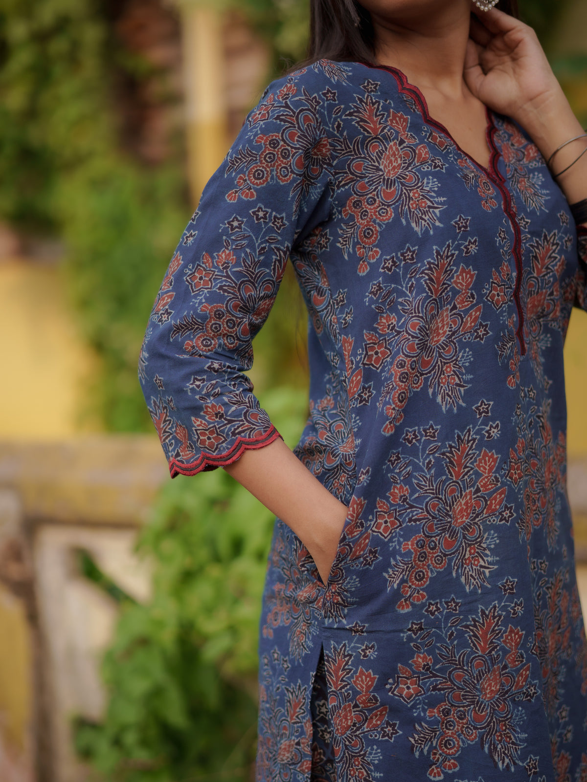 Mann Indigo Ajrakh Farsi Salwar Set