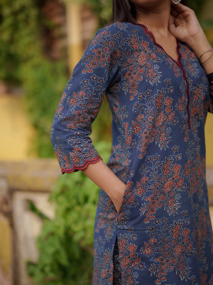 Mann Indigo Ajrakh Farsi Salwar Set