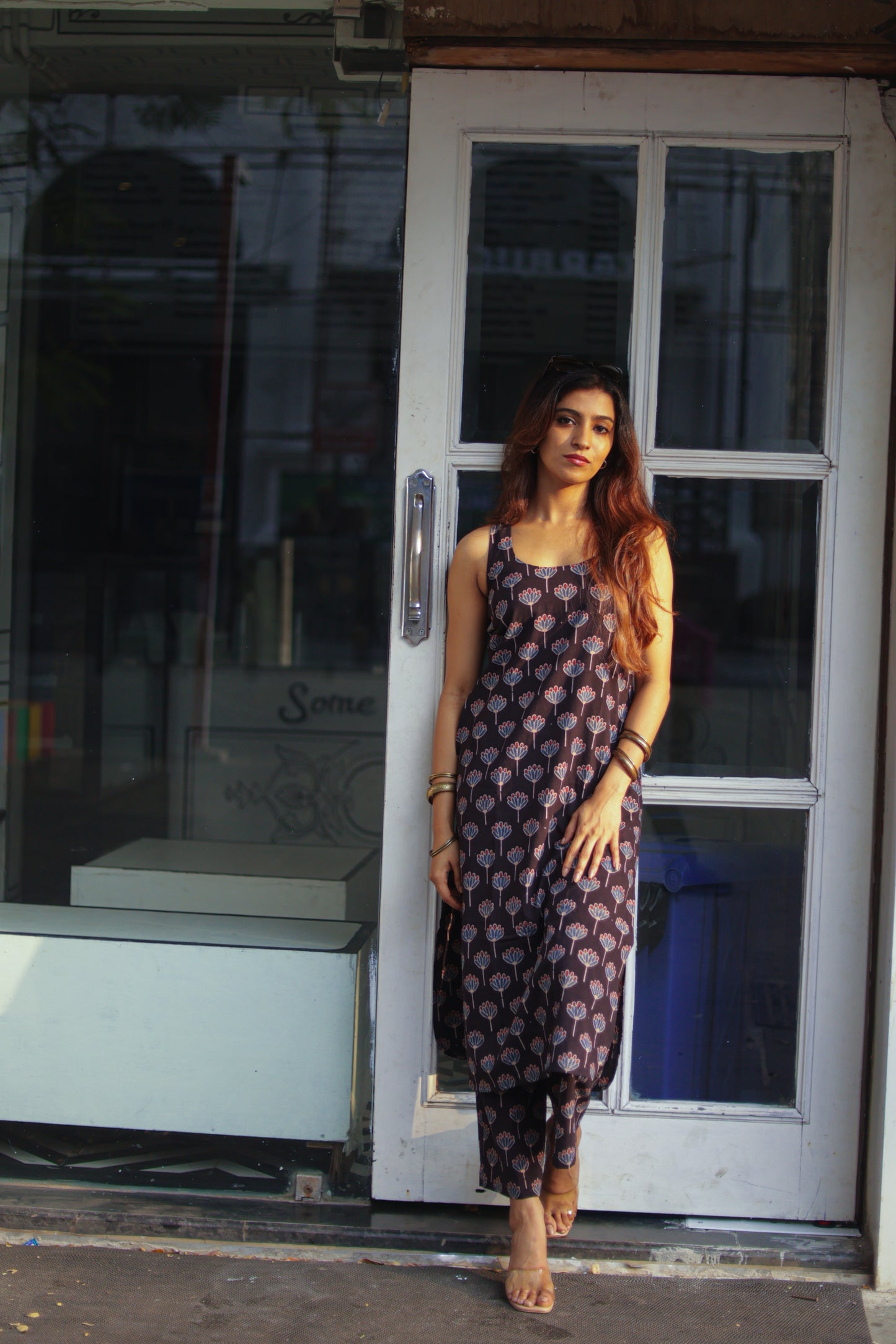 Saaya Black Ajrakh Co-ord Set