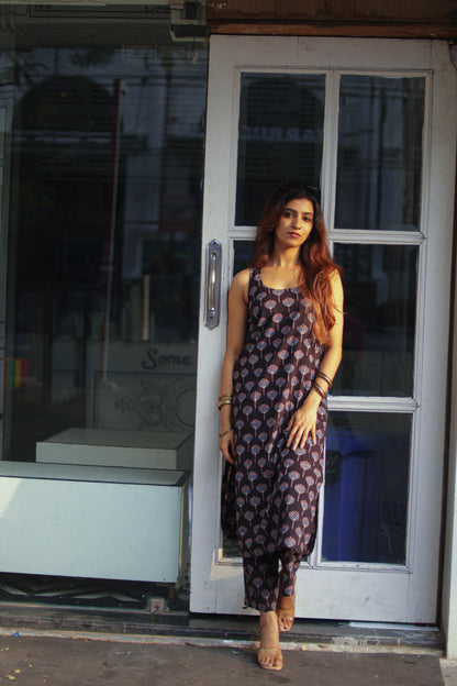 Saaya Black Ajrakh Co-ord Set