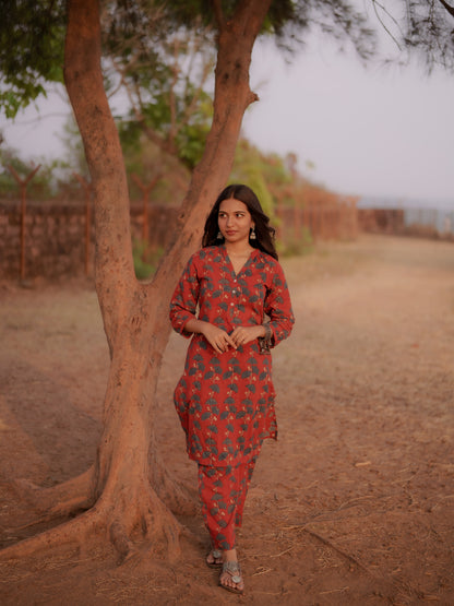 Safar Madder Ajrakh Co-ord Set