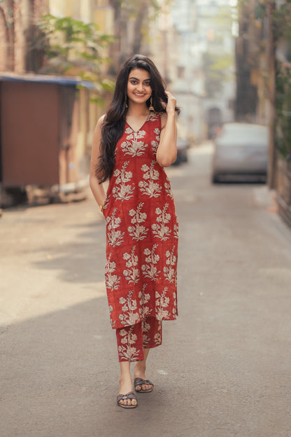 Raha Madder Bagru Co-ord Set