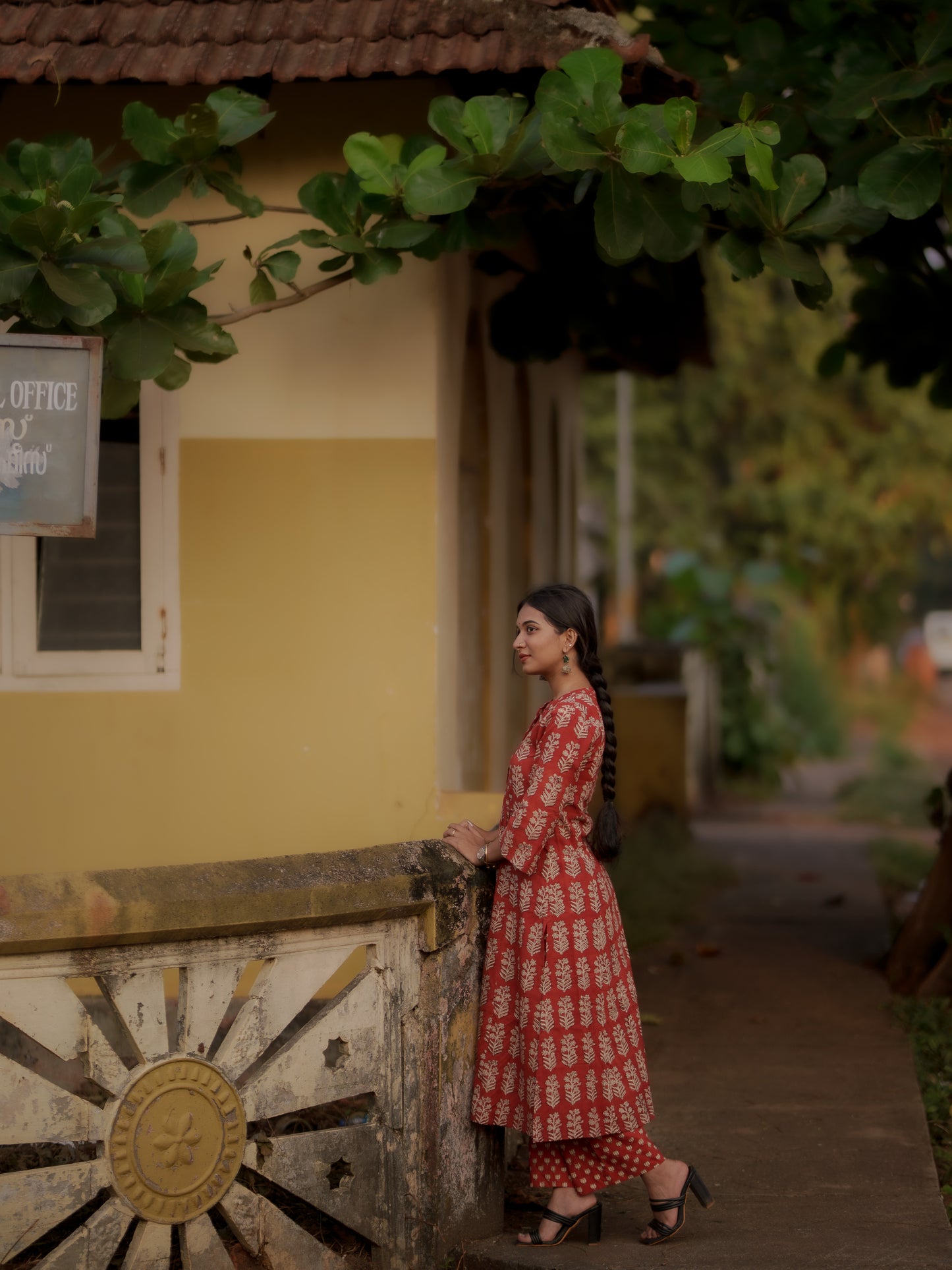 Taamara Madder Red Bagru Kurta