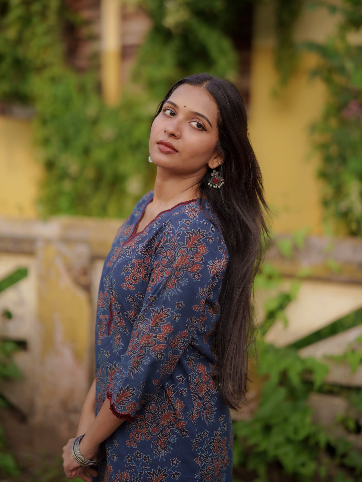 Mann Indigo Ajrakh Farsi Salwar Set