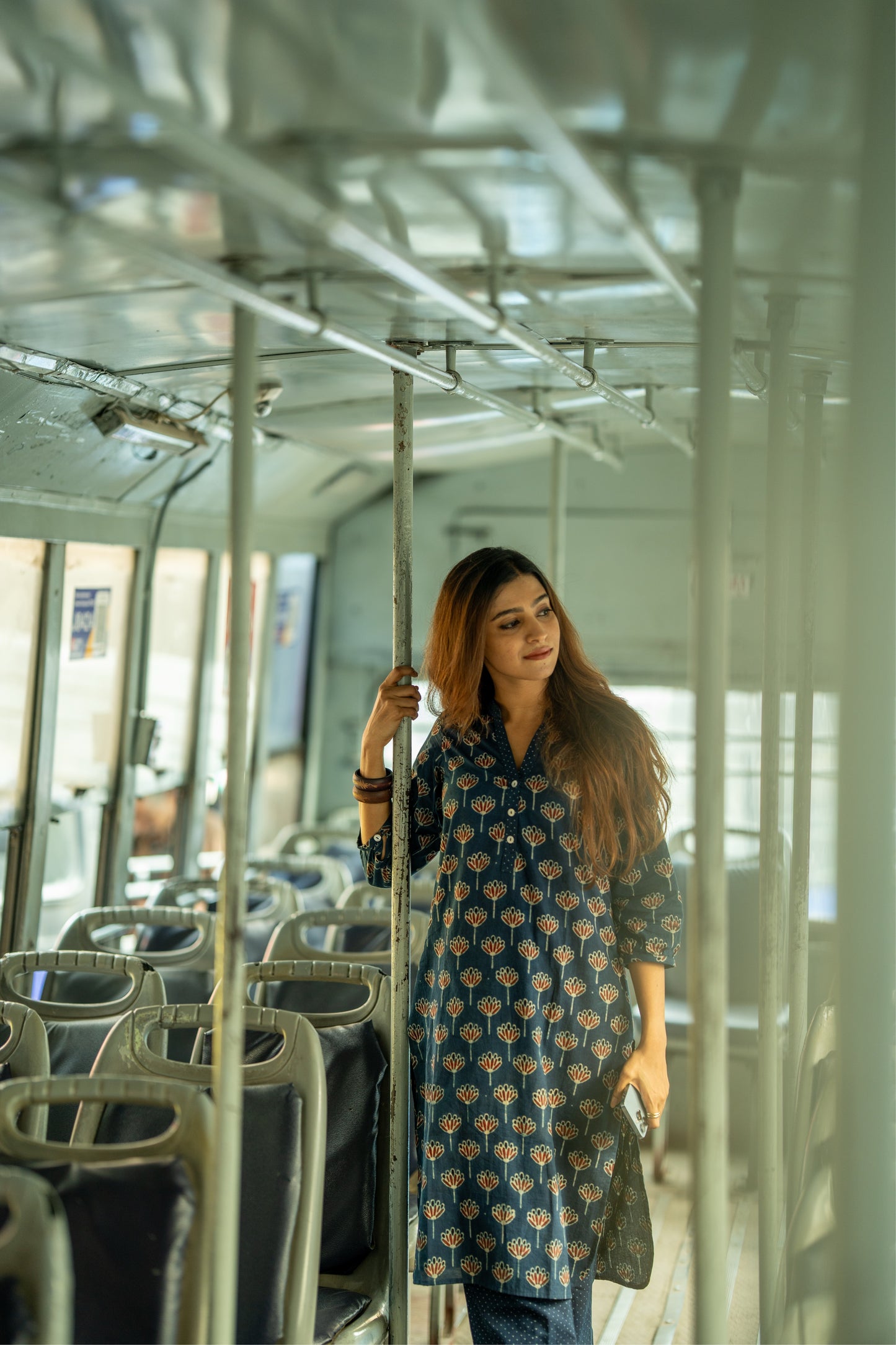 Haya Indigo Ajrakh Kurta Pant Set