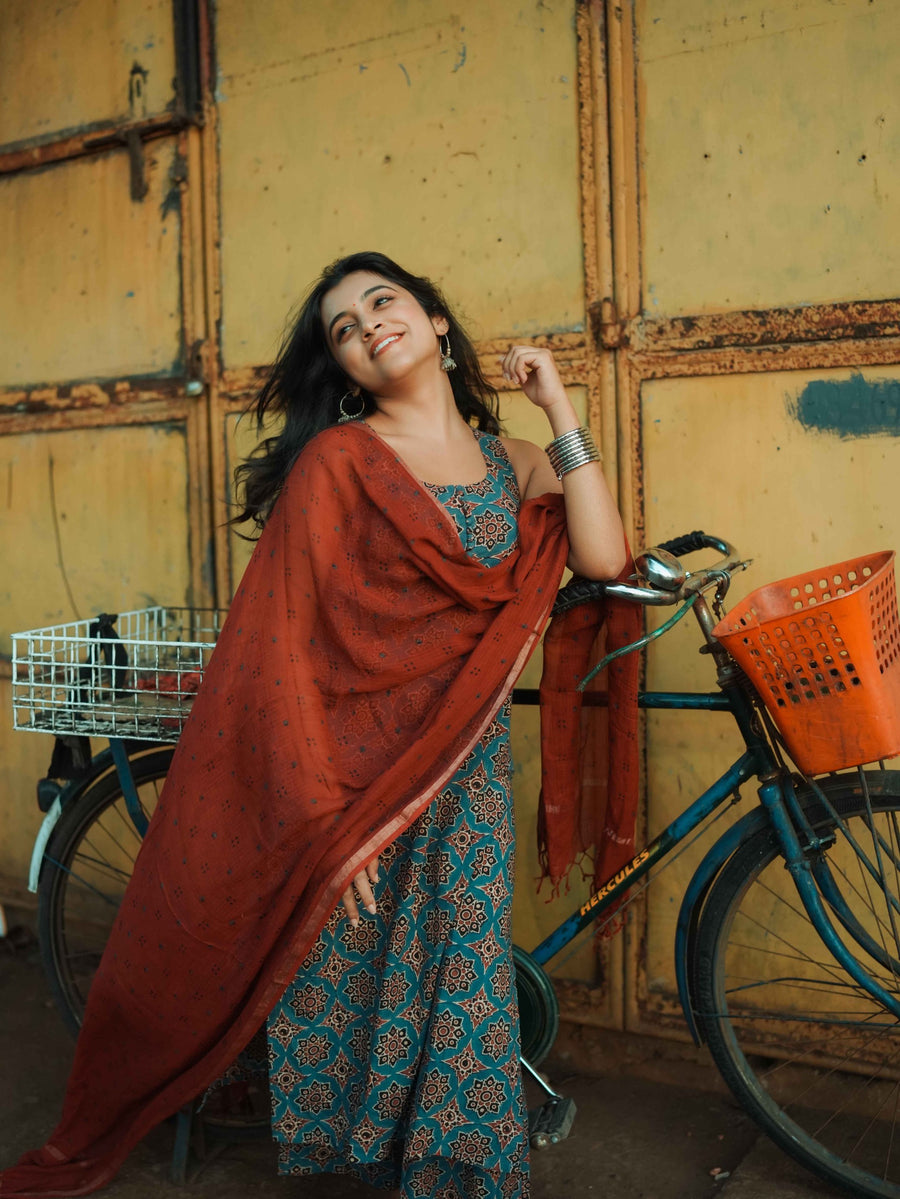 Varnam Indigo Ajrakh Co-ord Set