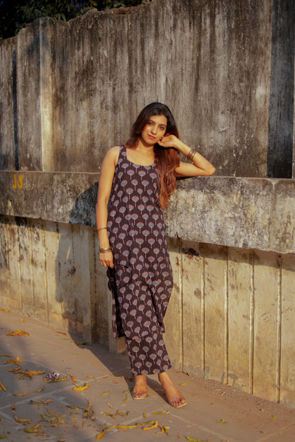Saaya Black Ajrakh Co-ord Set