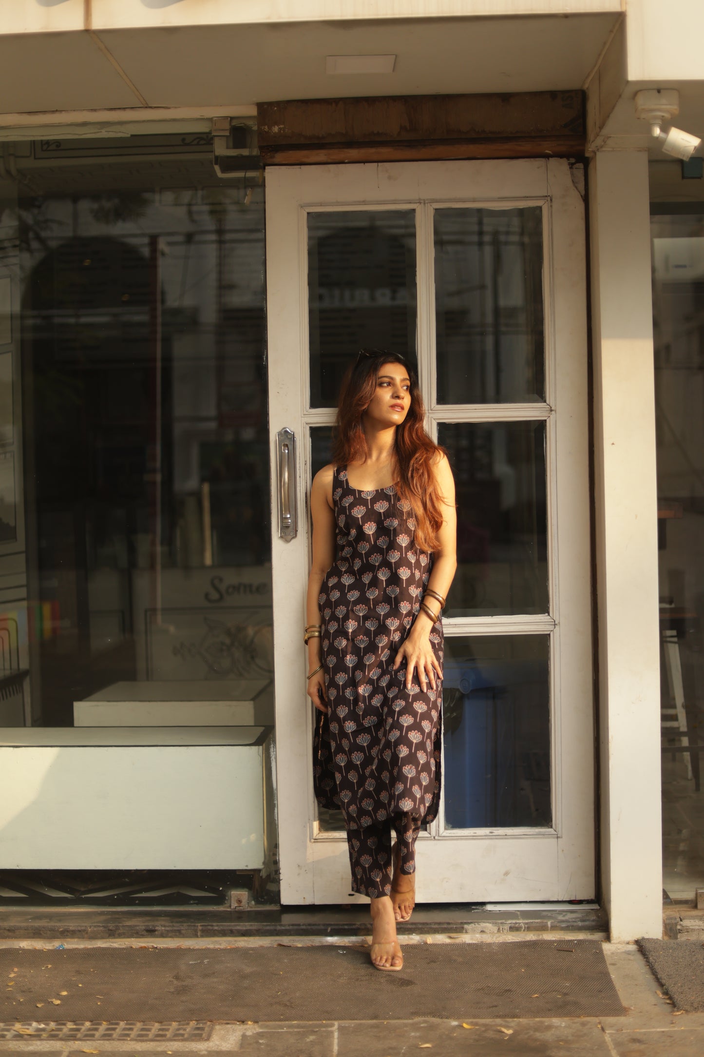 Saaya Black Ajrakh Co-ord Set