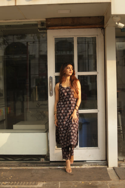 Saaya Black Ajrakh Co-ord Set