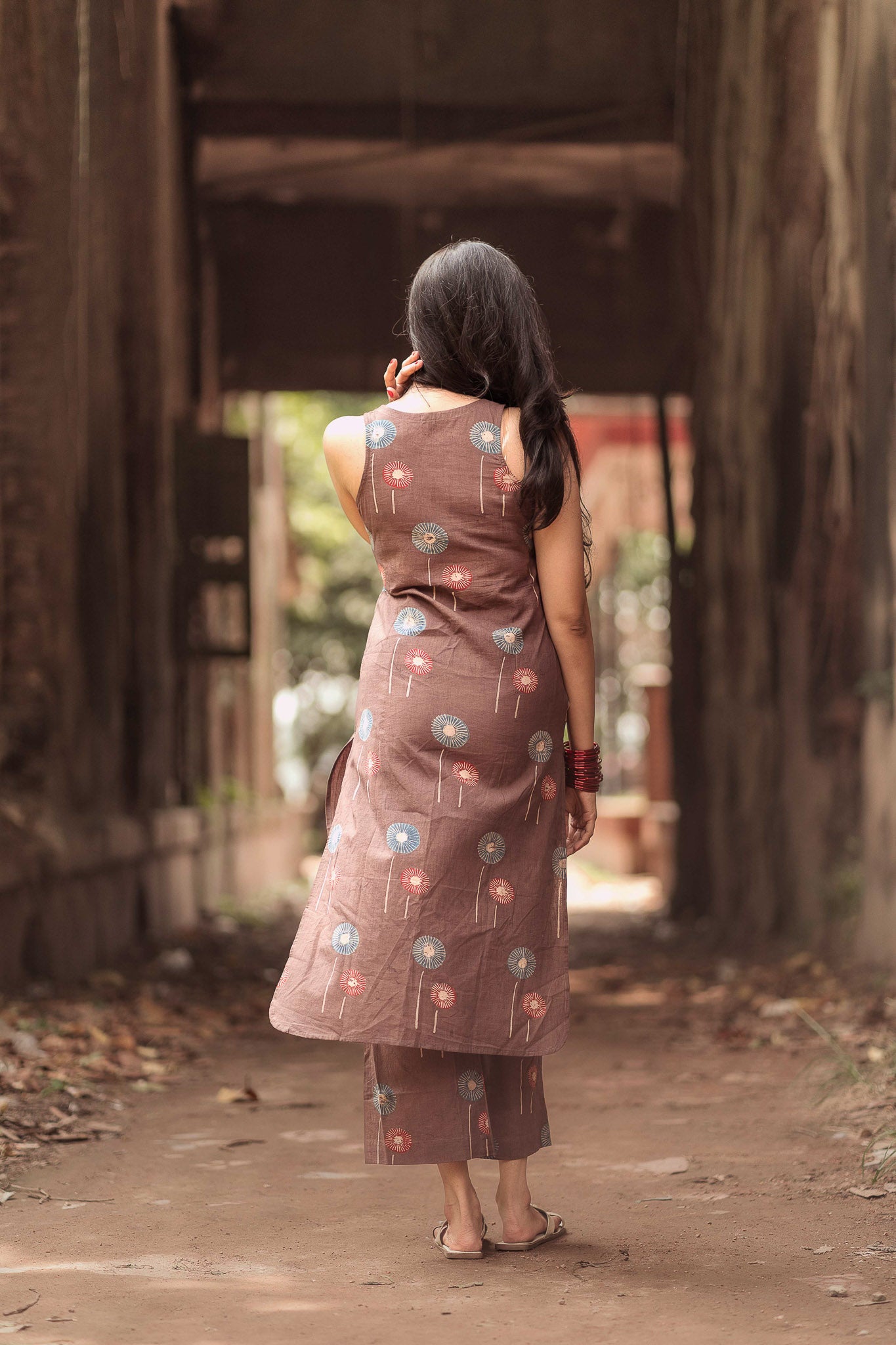 Saaya Brown Ajrakh Co-ord Set