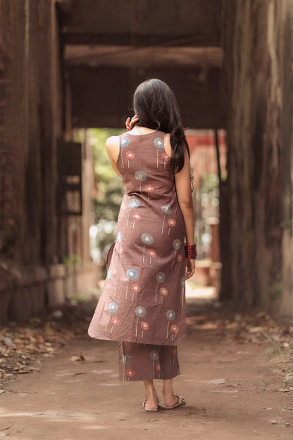 Saaya Brown Ajrakh Co-ord Set