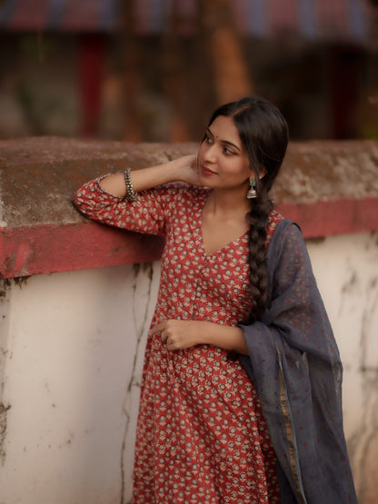 Maya Madder Red Bagru Co-ord Set