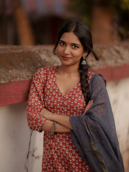 Maya Madder Red Bagru Co-ord Set