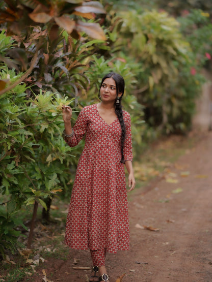 Maya Madder Red Bagru Co-ord Set