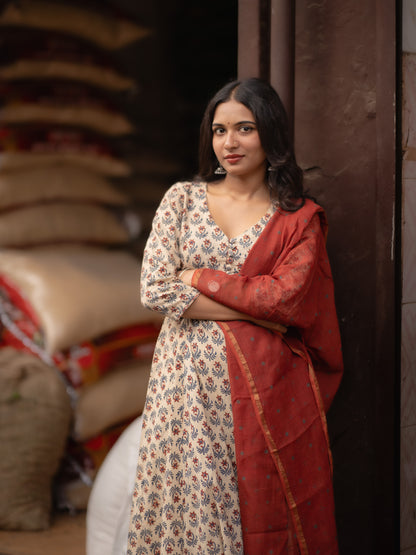 Maya Beige Bagru Co-ord Set