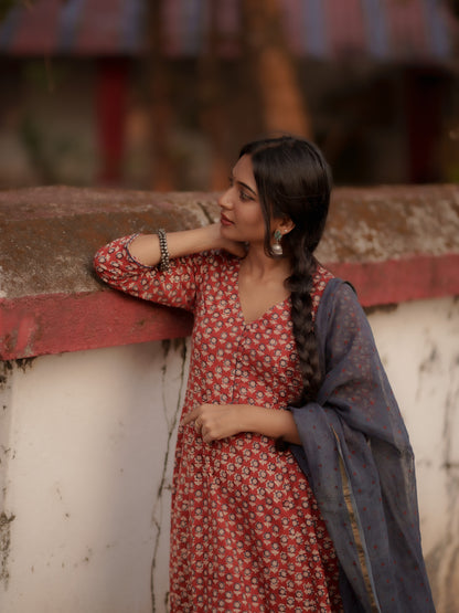 Maya Madder Red Bagru Co-ord Set